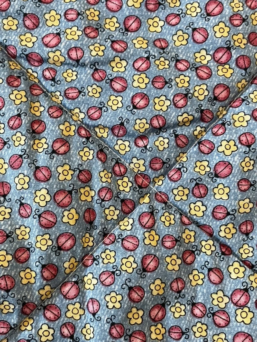 Handmade Quilt Whimsical Hand Embroidered Colorful Lap or Child Size